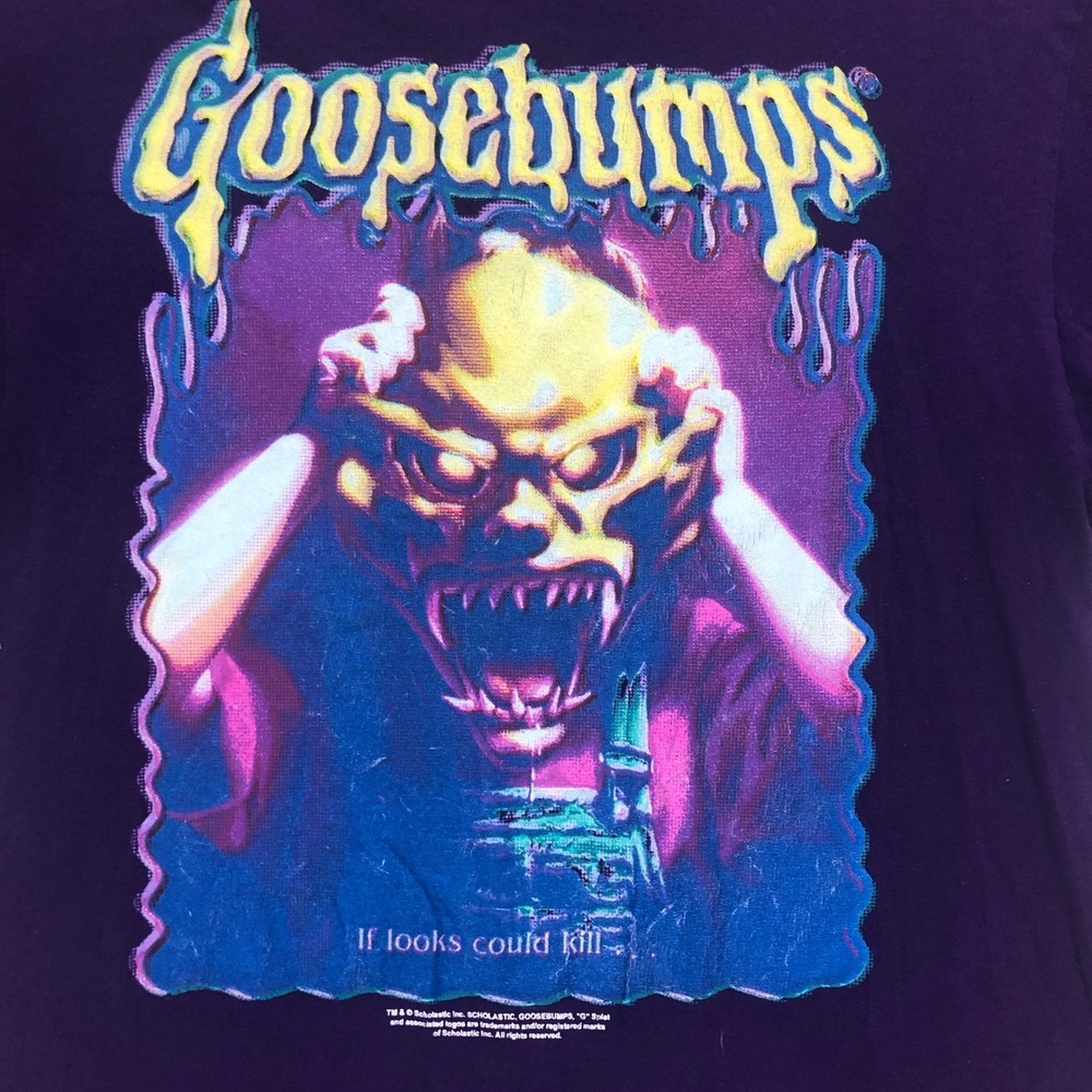 Goosebumps T Shirt If Looks Could Kill Horror‎ Purple Graphic Tee M